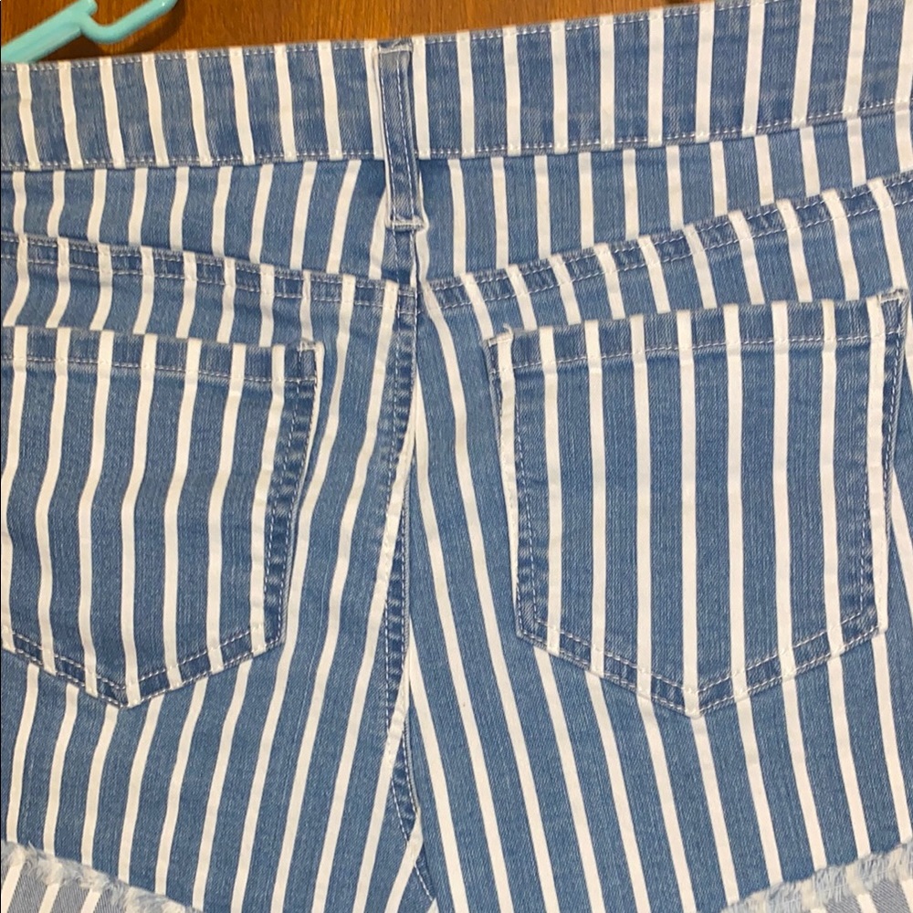 Blue Striped Women's Shorts - Picture 5 of 7